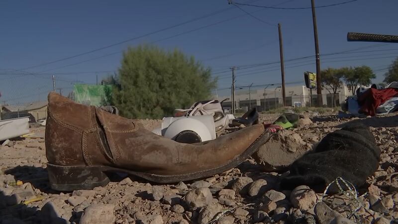 Clark County crews began cleaning up and clearing out homeless camps in east Las Vegas on...