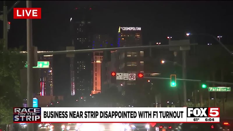Some businesses near Strip disappointed with turnout from F1′s Las Vegas Grand Prix