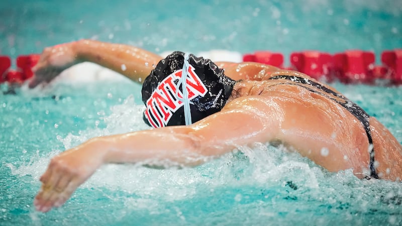 The UNLV women’s swimming team swept Cal Baptist and UC Santa Barbara while the men’s squad...
