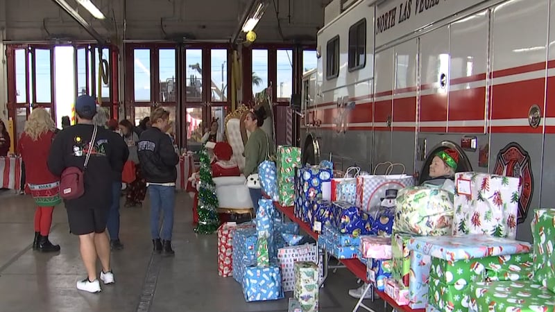 Pediatric patients attended a holiday party with UMC and the North Las Vegas Fire Department...