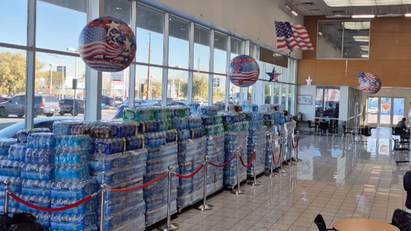 FOX5, United Nissan, Vons and Albertsons water drive.