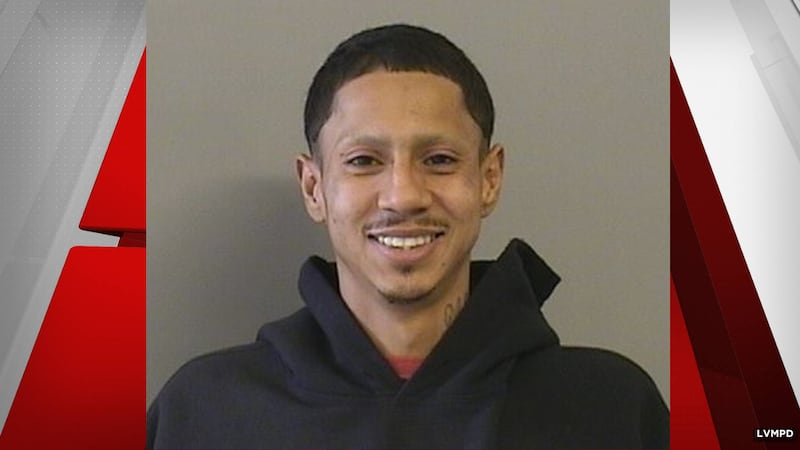 Las Vegas Metro police seek a man accused of shooting and killing someone near a music studio...