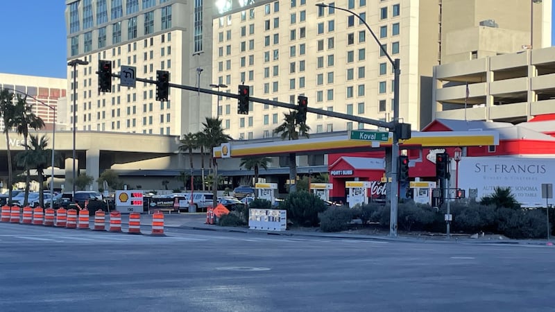 The intersection of Flamingo Road and Koval Lane is clear for the first time since a temporary...