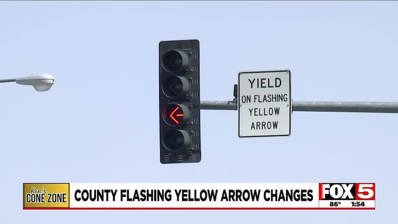 Clark County makes changes to flashing yellow arrows