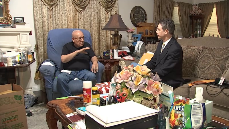 FOX5's Joe Vigil with veteran Manny Guerrero.