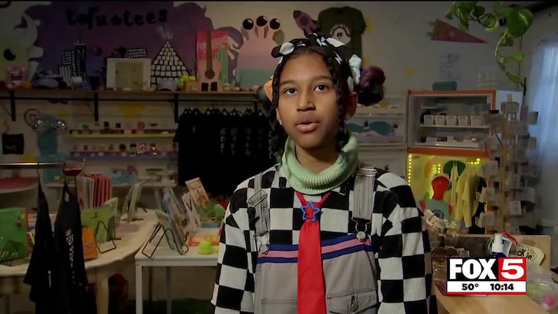 16-year-old Kumei Norwood is the owner of Tofu Tees in downtown Las Vegas, selling T-shirts...