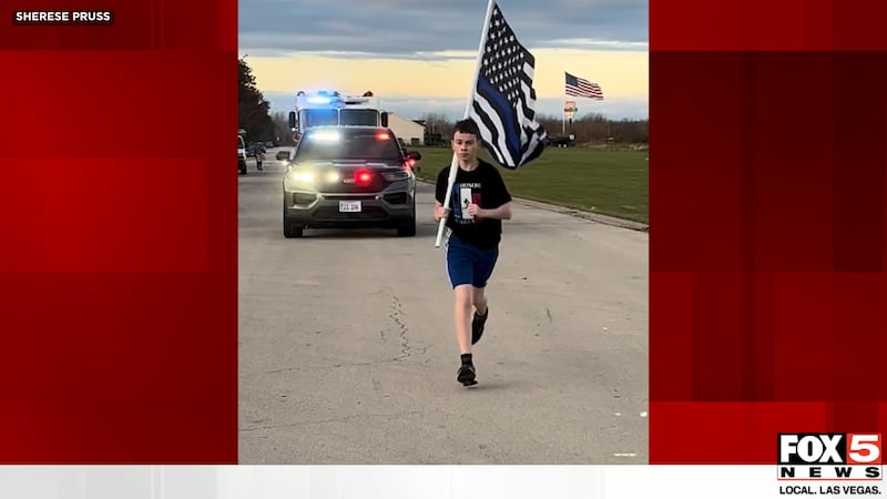 15-year-old Zachary Pruss will run Saturday Feb. 8 to honor Officer Roscow who was shot and...