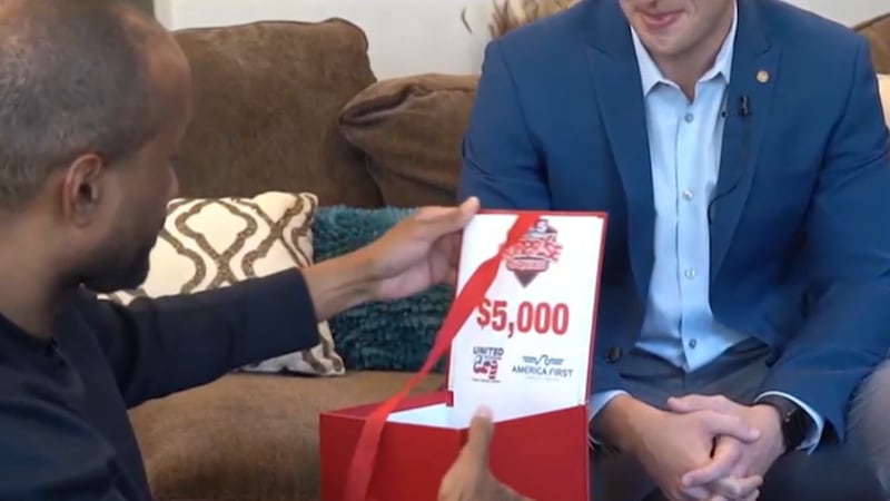 A father who was laid off from work won't have to choose between Christmas dinner or presents....