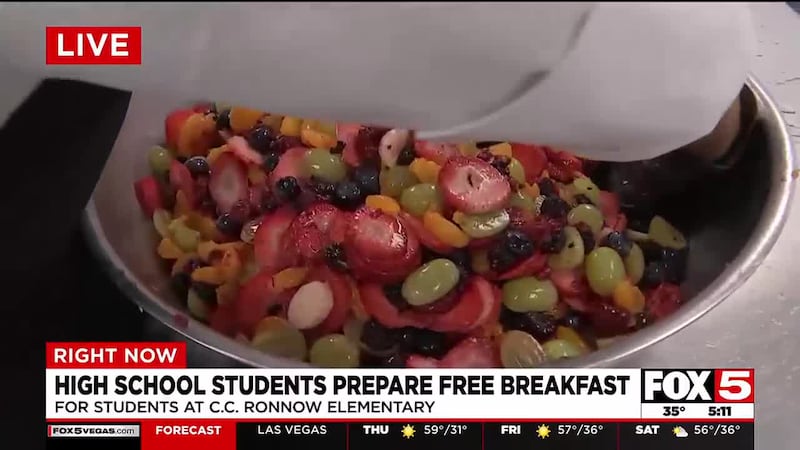 Las Vegas high schoolers prepared a nutritious and delicious meal for valley elementary...