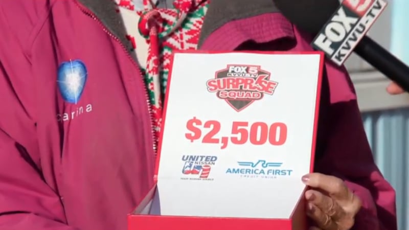 A Las Vegas retired teacher was nominated for a FOX5 surprise squad by her church friends...