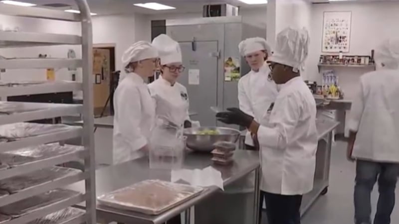 Rancho High School students made breakfast for about 500 elementary students.