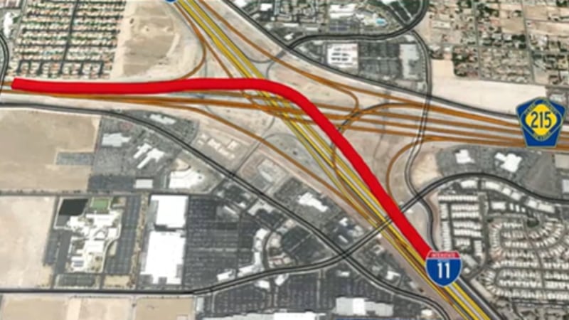 Nevada State Police said one driver died in a crash at I-11 and the 215 beltway while the...