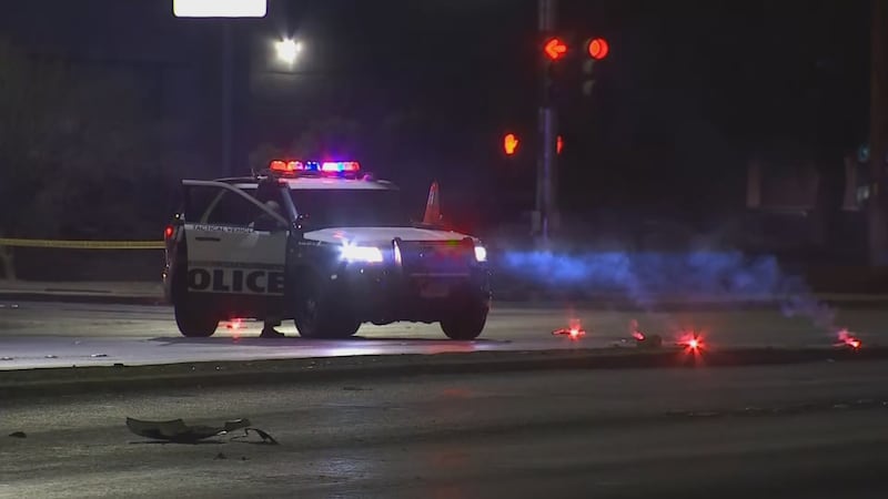 Las Vegas DUI crash with police on scene