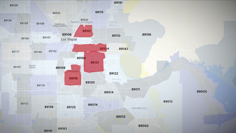 Zip codes in Las Vegas with the most overdose deaths