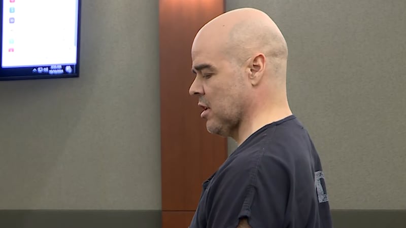 Robert Telles addresses the court at his sentencing hearing in Las Vegas on Wednesday, Oct....